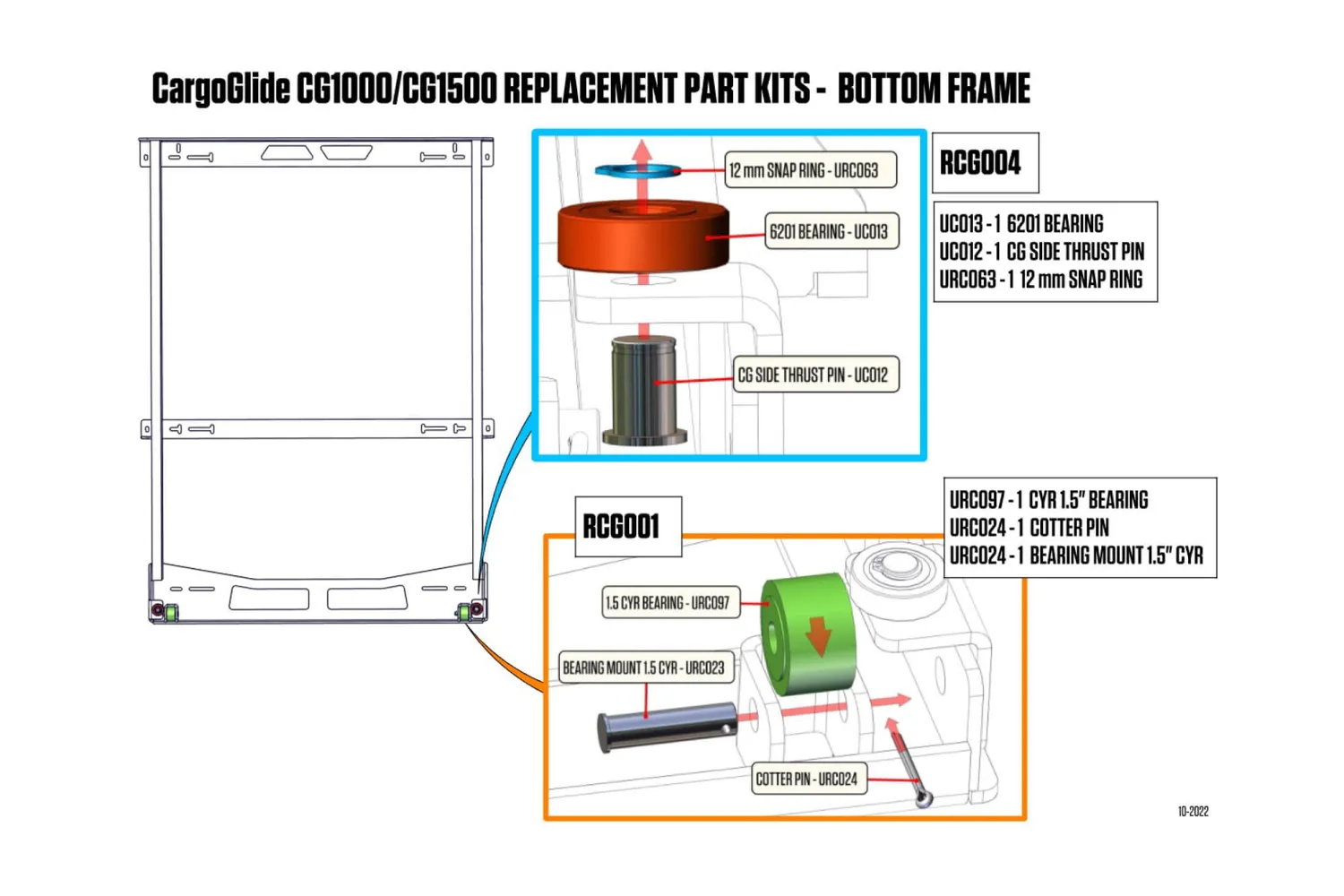 Decked CargoGlide Replacement Parts lager