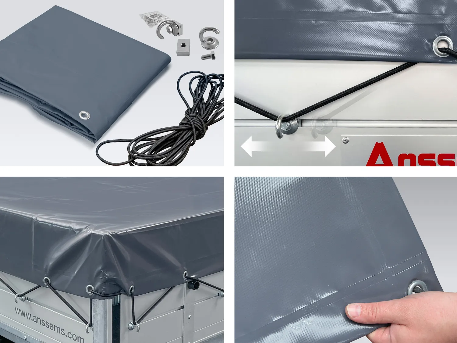 Anssems BSX Flatpresenning PVC antrasitt